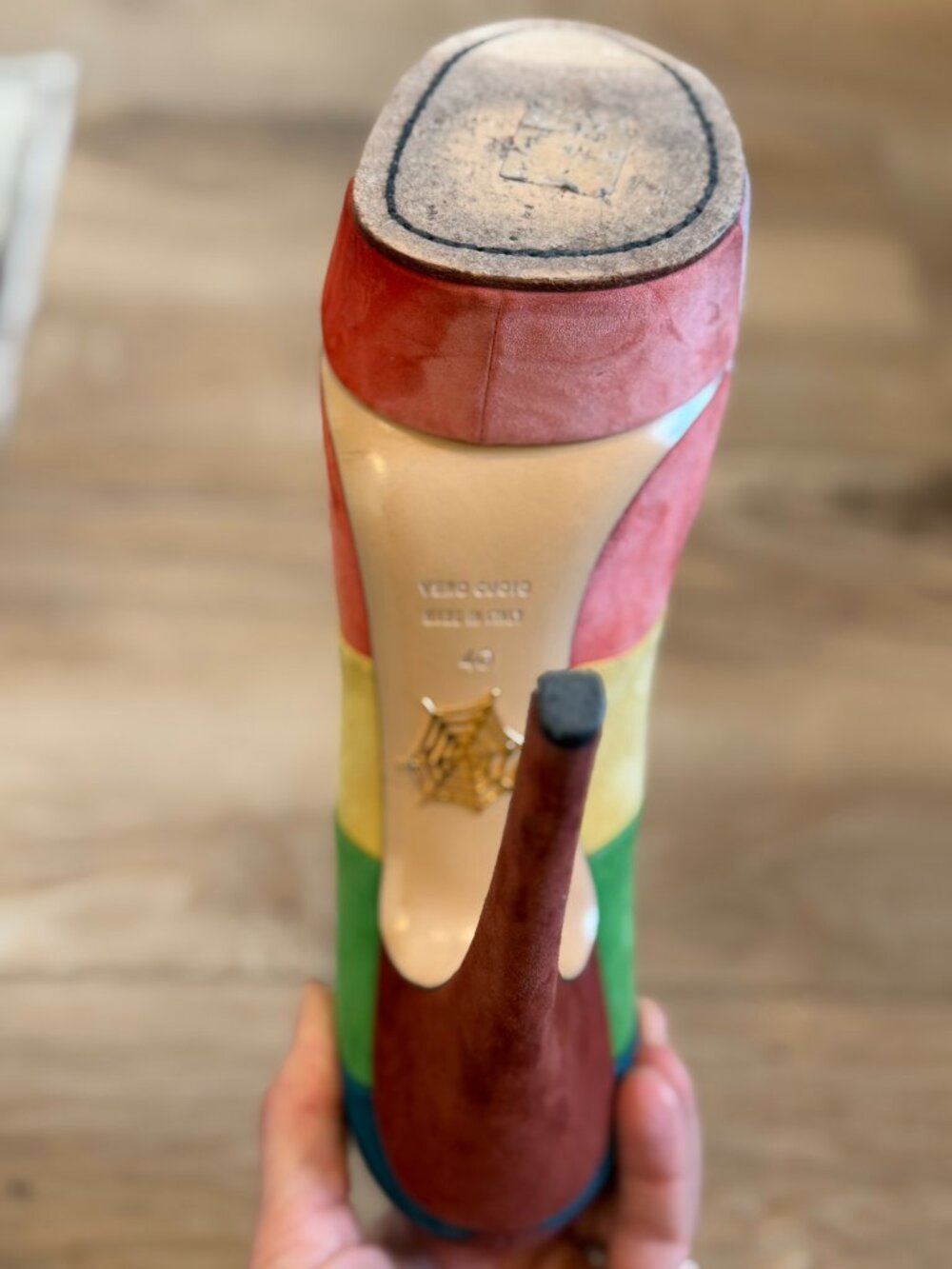 Charlotte Olympia Rainbow Suede Patchwork Pumps - Size 40 - Picture 10 of 10